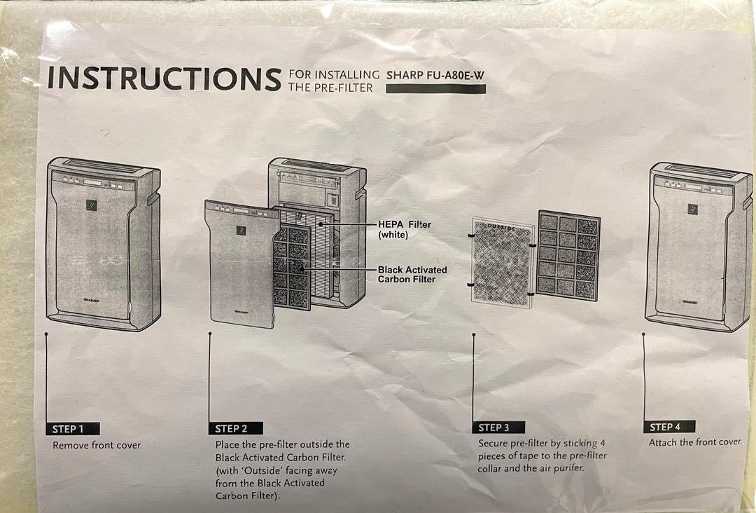 BE Pre-Filters For SHARP FU-A80E-W